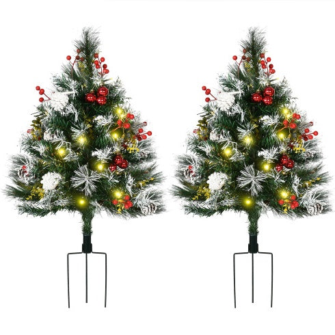 Festive Entryway Tree Duo